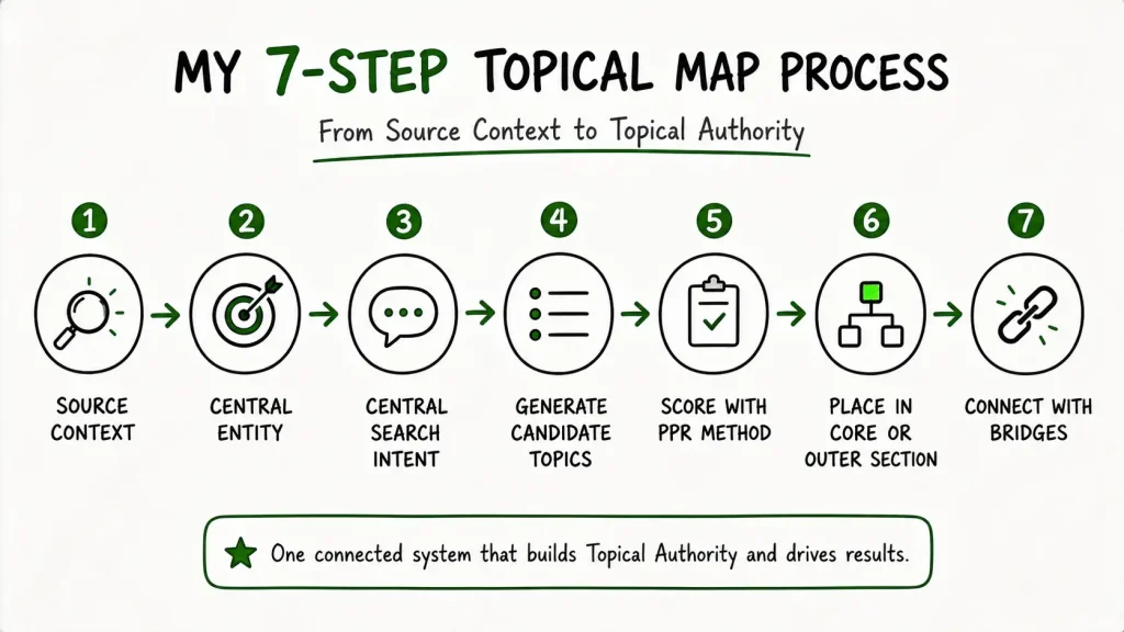 Ehsan Khan's complete topical map process from Source Context through bridges, shown as one continuous flow